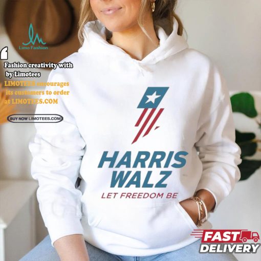 Harris Walz Lightning Flag Let Freedom Be T shirt
