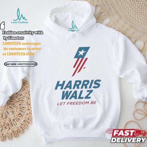 Harris Walz Lightning Flag Let Freedom Be T shirt
