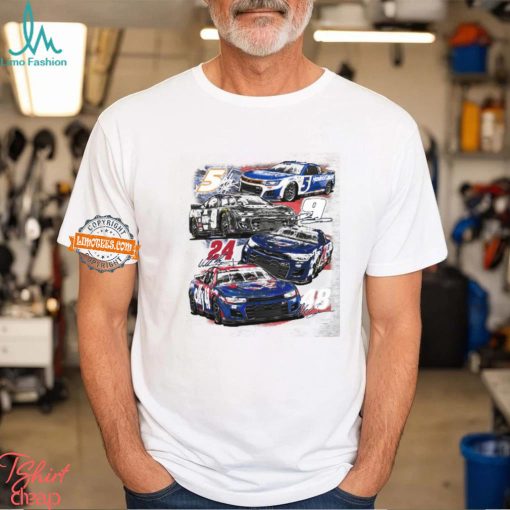 Hendrick Motorsports 2024 Patriotic 4 Car T shirt