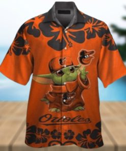 Hibiscus Baby Yoda Orioles Hawaiian Shirt – Tropical Charm For Baltimore Fans