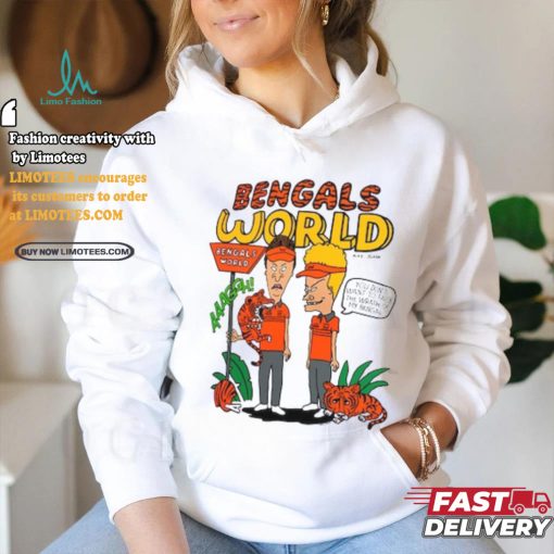 Homage Ash Cincinnati Bengals Beavis And Butthead x Bengals World Tri Blend T Shirt