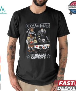 Horror Characters On Car Dallas Cowboys Halloween Go Cowboys shirt