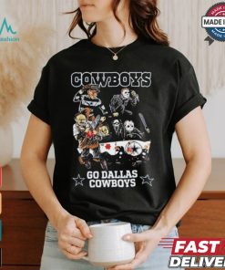 Horror Characters On Car Dallas Cowboys Halloween Go Cowboys shirt