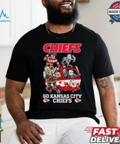 Horror Characters On Car Kansas City Chiefs Halloween Go Chiefs shirt