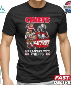 Horror Characters On Car Kansas City Chiefs Halloween Go Chiefs shirt
