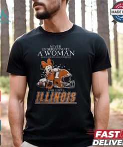 Illinois Fighting Illini x Minnie Mouse Never Underestimate A Woman Who Understands Football And Loves Shirt