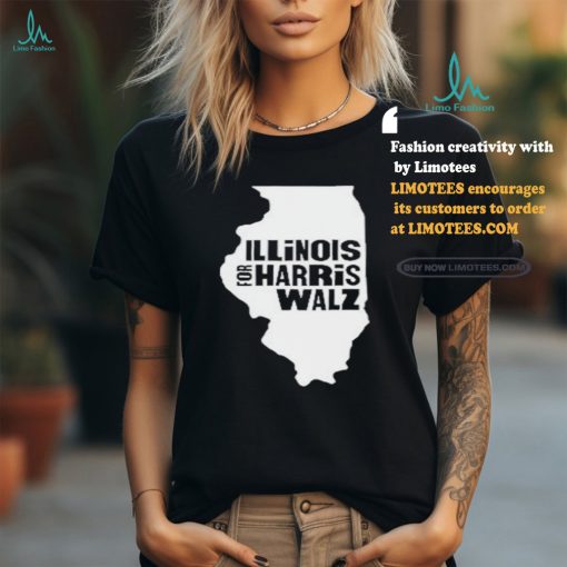 Illinois Map for Harris Walz 2024 T Shirt