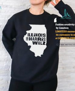 Illinois Map for Harris Walz 2024 T Shirt