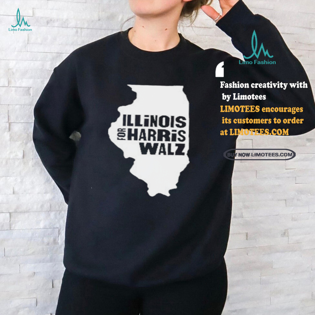 Illinois Map for Harris Walz 2024 T Shirt Illinois Map for Harris Walz 2024 T Shirt