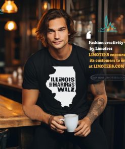 Illinois Map for Harris Walz 2024 T Shirt