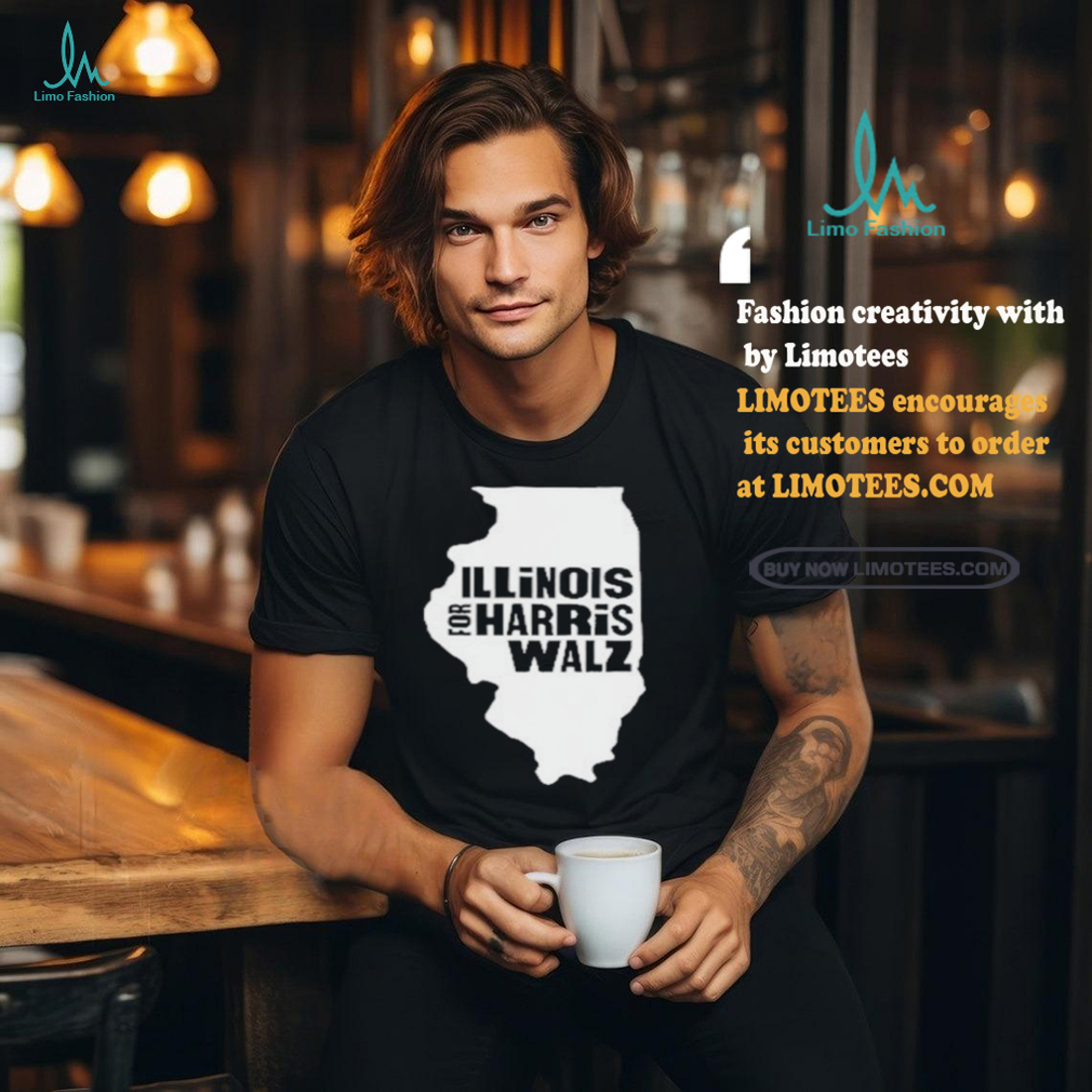 Illinois Map for Harris Walz 2024 T Shirt Illinois Map for Harris Walz 2024 T Shirt