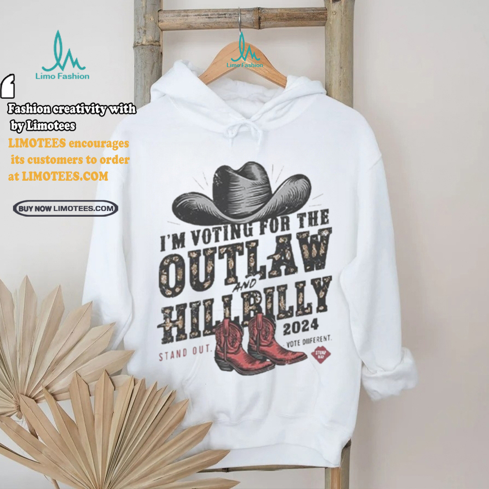 I’m Voting For The Outlaw And The Hillbilly Cowboy Stand Out 2024 Shirt I’m Voting For The Outlaw And The Hillbilly Cowboy Stand Out 2024 Shirt