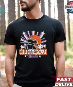 Image One Men's Clemson Tigers Grey Helmet Star T Shirt