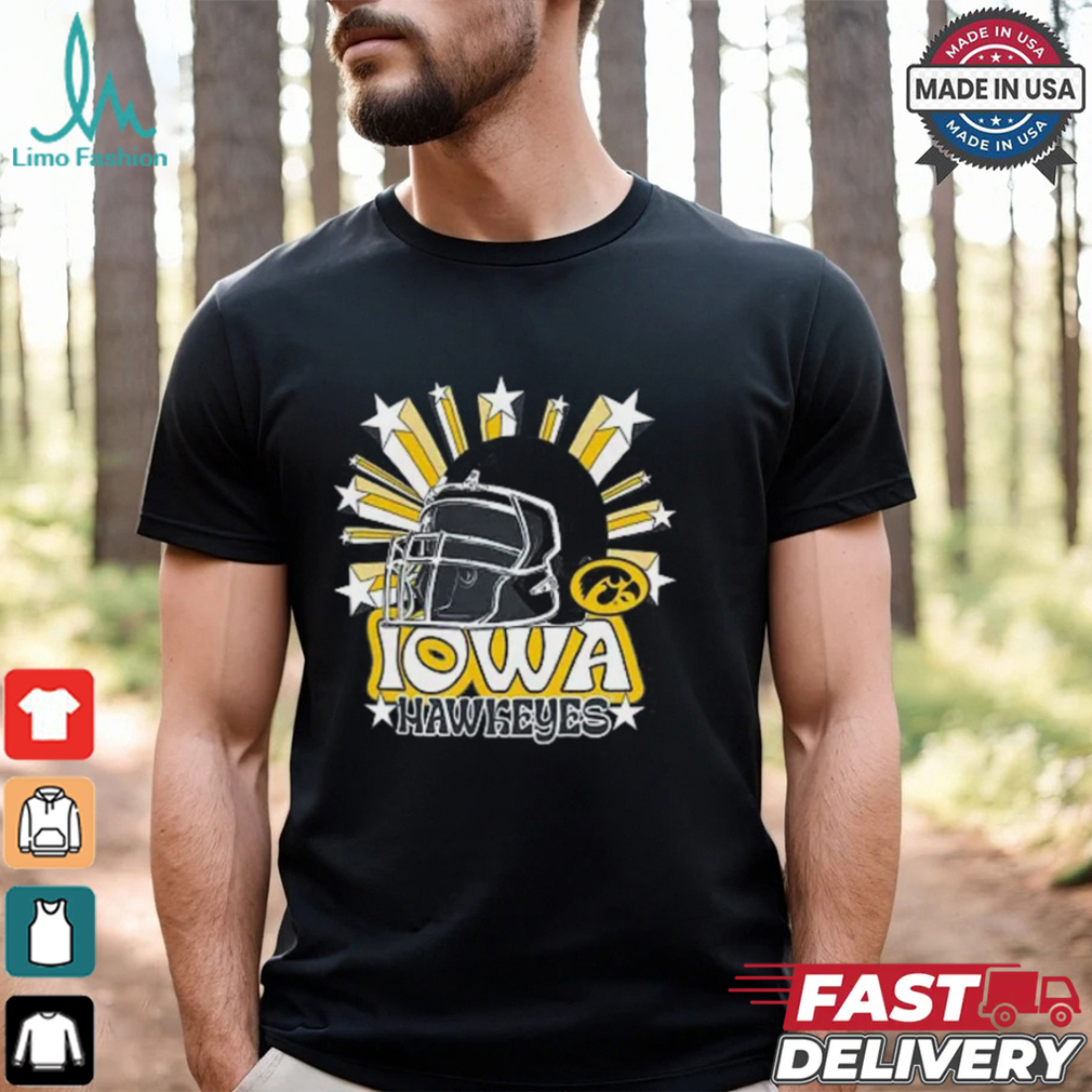 Image One Men's Iowa Hawkeyes Grey Helmet Star T Shirt Image One Men's Iowa Hawkeyes Grey Helmet Star T Shirt