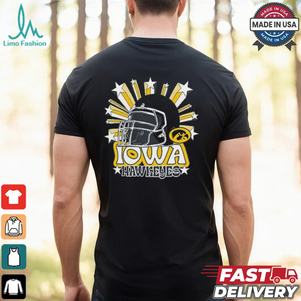 Image One Men's Iowa Hawkeyes Grey Helmet Star T Shirt Image One Men's Iowa Hawkeyes Grey Helmet Star T Shirt