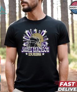 Image One Men's James Madison Dukes Grey Helmet Star T Shirt