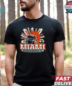 Image One Men's Miami Hurricanes Grey Helmet Star T Shirt