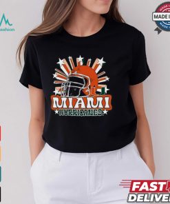Image One Men's Miami Hurricanes Grey Helmet Star T Shirt