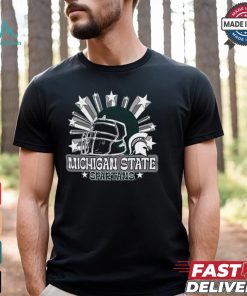 Image One Men's Michigan State Spartans Grey Helmet Star T Shirt