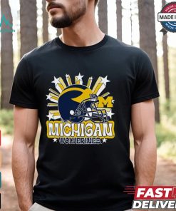 Image One Men's Michigan Wolverines Grey Helmet Star T Shirt