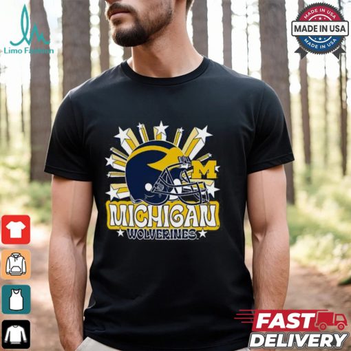 Image One Men’s Michigan Wolverines Grey Helmet Star T Shirt