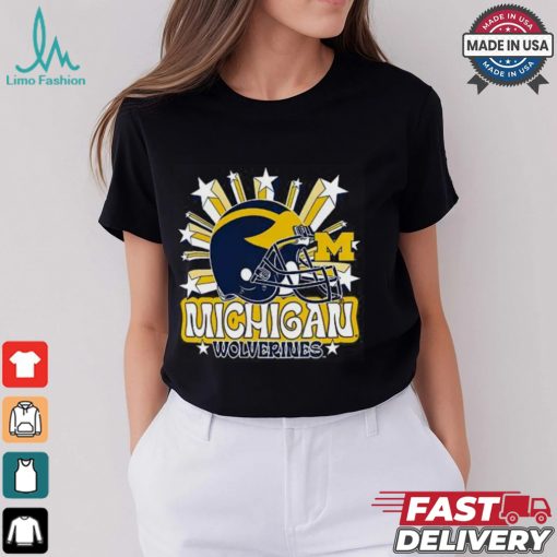 Image One Men’s Michigan Wolverines Grey Helmet Star T Shirt