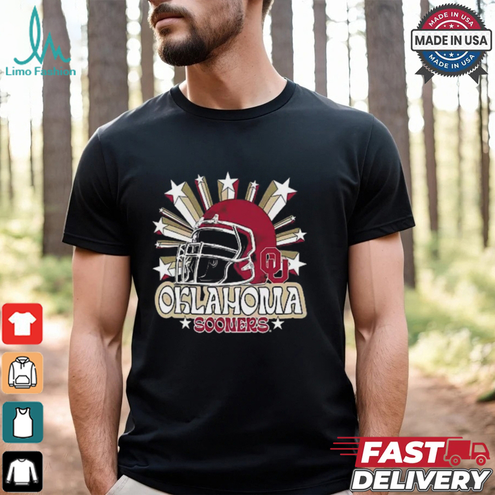 Image One Men's Oklahoma Sooners Grey Helmet Star T Shirt Image One Men's Oklahoma Sooners Grey Helmet Star T Shirt