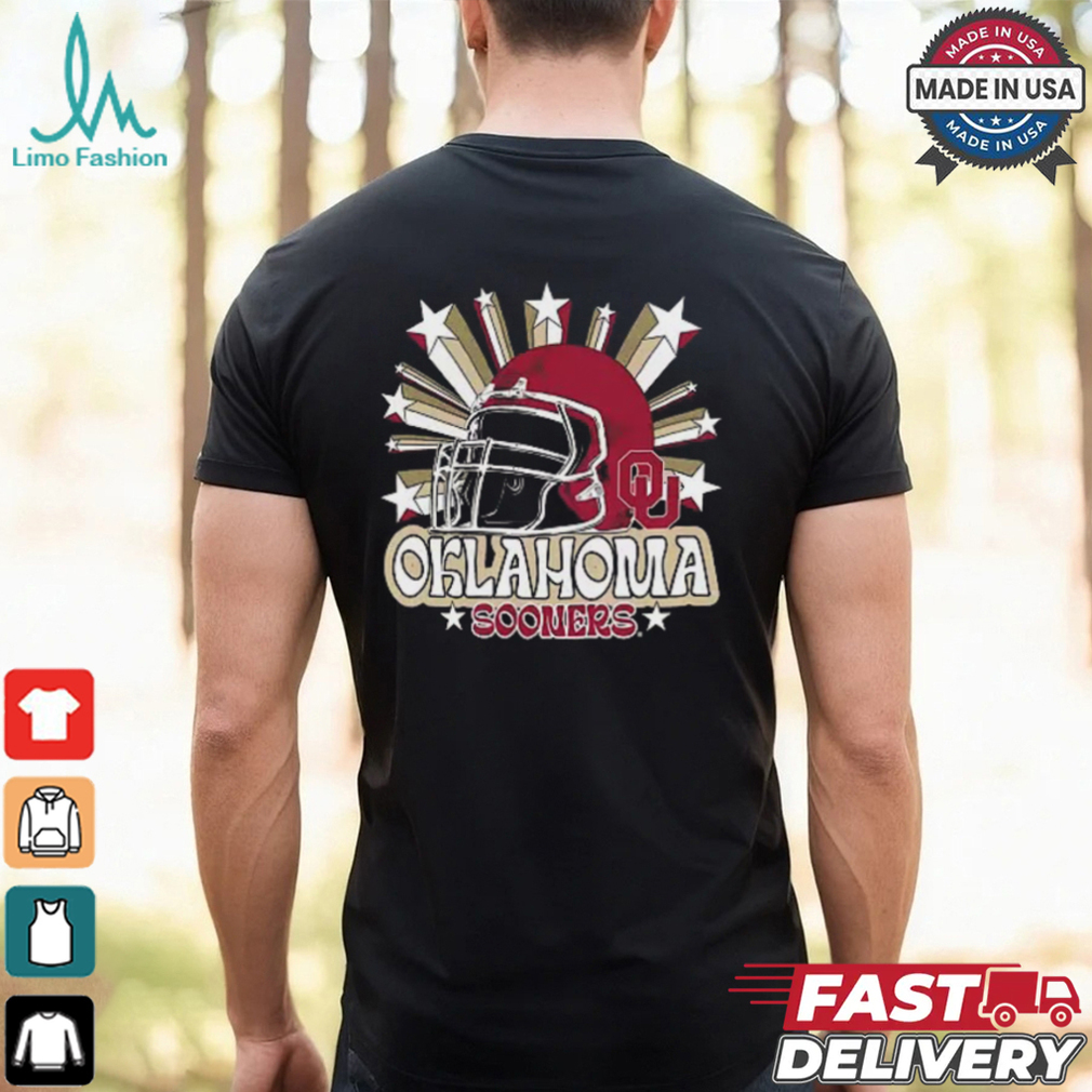 Image One Men's Oklahoma Sooners Grey Helmet Star T Shirt Image One Men's Oklahoma Sooners Grey Helmet Star T Shirt
