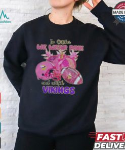 In October we wear pink and Minnesota Vikings breast cancer T Shirt