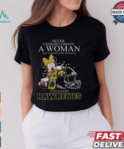 Iowa Hawkeyes x Minnie Mouse Never Underestimate A Woman Who Understands Football And Loves Shirt