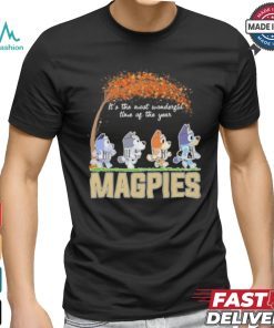 It’s The Most Wonderful Time Of The Year Bluey Characters X Collingwood Magpies Shirt