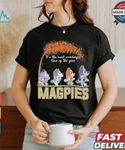 It’s The Most Wonderful Time Of The Year Bluey Characters X Collingwood Magpies Shirt