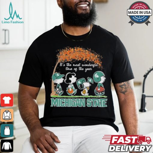 It’s The Most Wonderful Time Of The Year Peanuts Characters X Michigan State Spartans Shirt