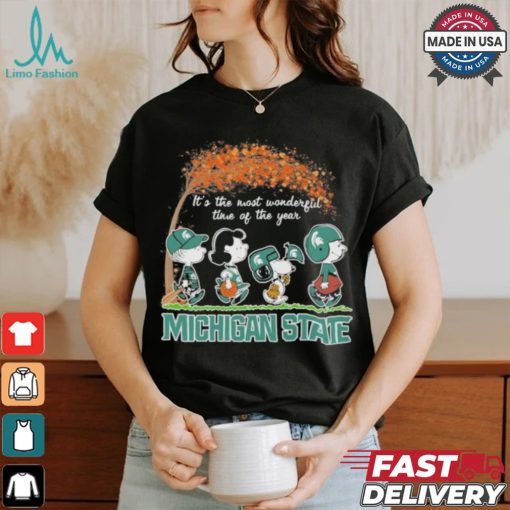 It’s The Most Wonderful Time Of The Year Peanuts Characters X Michigan State Spartans Shirt