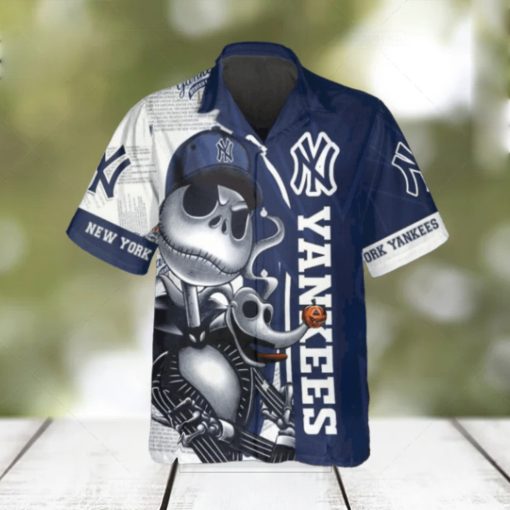 Jack Skeleton New York Yankees Hawaiian Shirt, Hawaiian Yankees Shirt, MLB Hawaiian Shirt