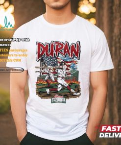 Jarren Duran and US flag baseball design cartoon shirt