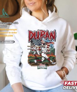 Jarren Duran and US flag baseball design cartoon shirt