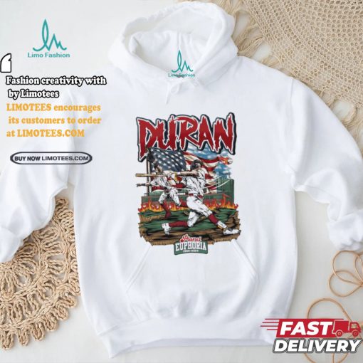 Jarren Duran and US flag baseball design cartoon shirt