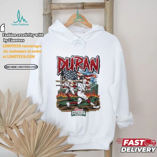 Jarren Duran and US flag baseball design cartoon shirt