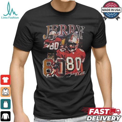 Jerry Rice Black San Francisco 49ers Legends Collage T Shirt
