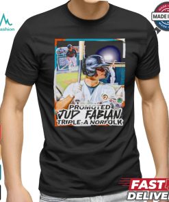 Jud Fabian promotion to Triple A Norfolk shirt