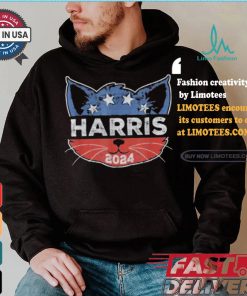 Kamala Harris 2024 Button Cat Face For Cat Lady Kamala Lover T shirt