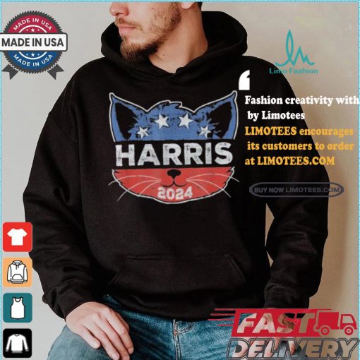 Kamala Harris 2024 Button Cat Face For Cat Lady Kamala Lover T shirt