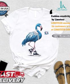 Kamala Harris Blue Flamingo Walking Madam President 2024 Lotus For Potus T shirt