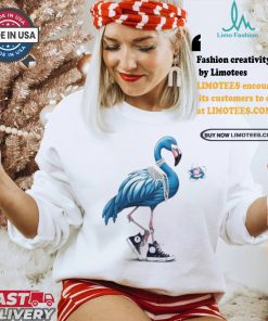 Kamala Harris Blue Flamingo Walking Madam President 2024 Lotus For Potus T shirt