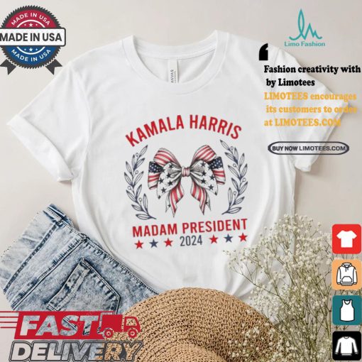 Kamala Harris For Madam President Election 2024 America Bow Voting For Harris T shrit