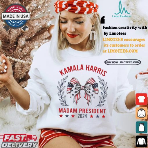Kamala Harris For Madam President Election 2024 America Bow Voting For Harris T shrit
