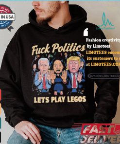 Kamala Harris Joe Biden And Donald Trump Fck Politics Lets Play Legos Maga America Politics Polo Athletic T shirt