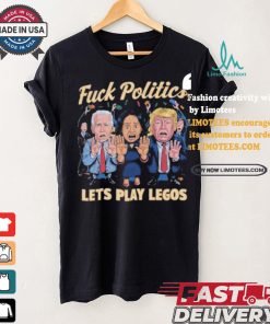 Kamala Harris Joe Biden And Donald Trump Fck Politics Lets Play Legos Maga America Politics Polo Athletic T shirt