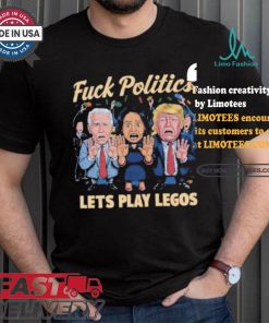 Kamala Harris Joe Biden And Donald Trump Fck Politics Lets Play Legos Maga America Politics Polo Athletic T shirt